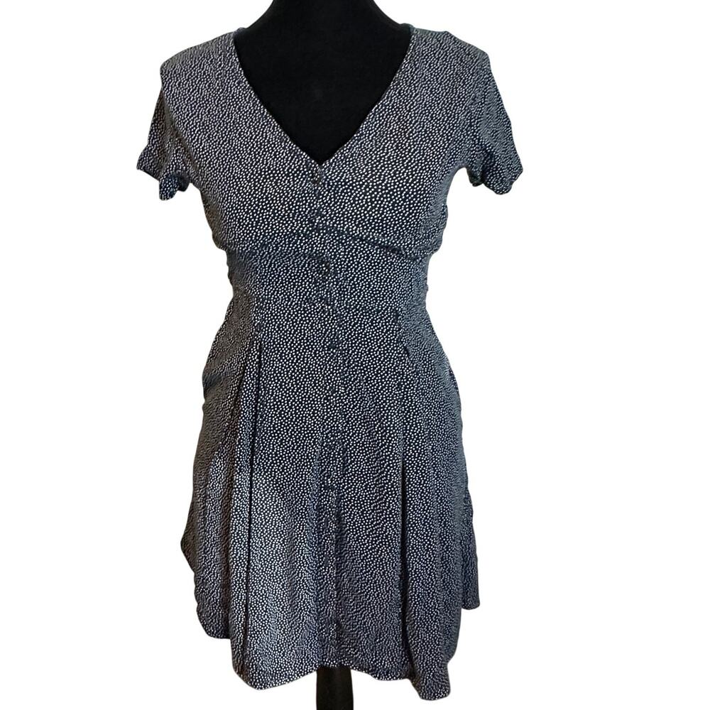 Abercrombie & Fitch Polka Dot Mini Dress XS Button Front Empire Waist